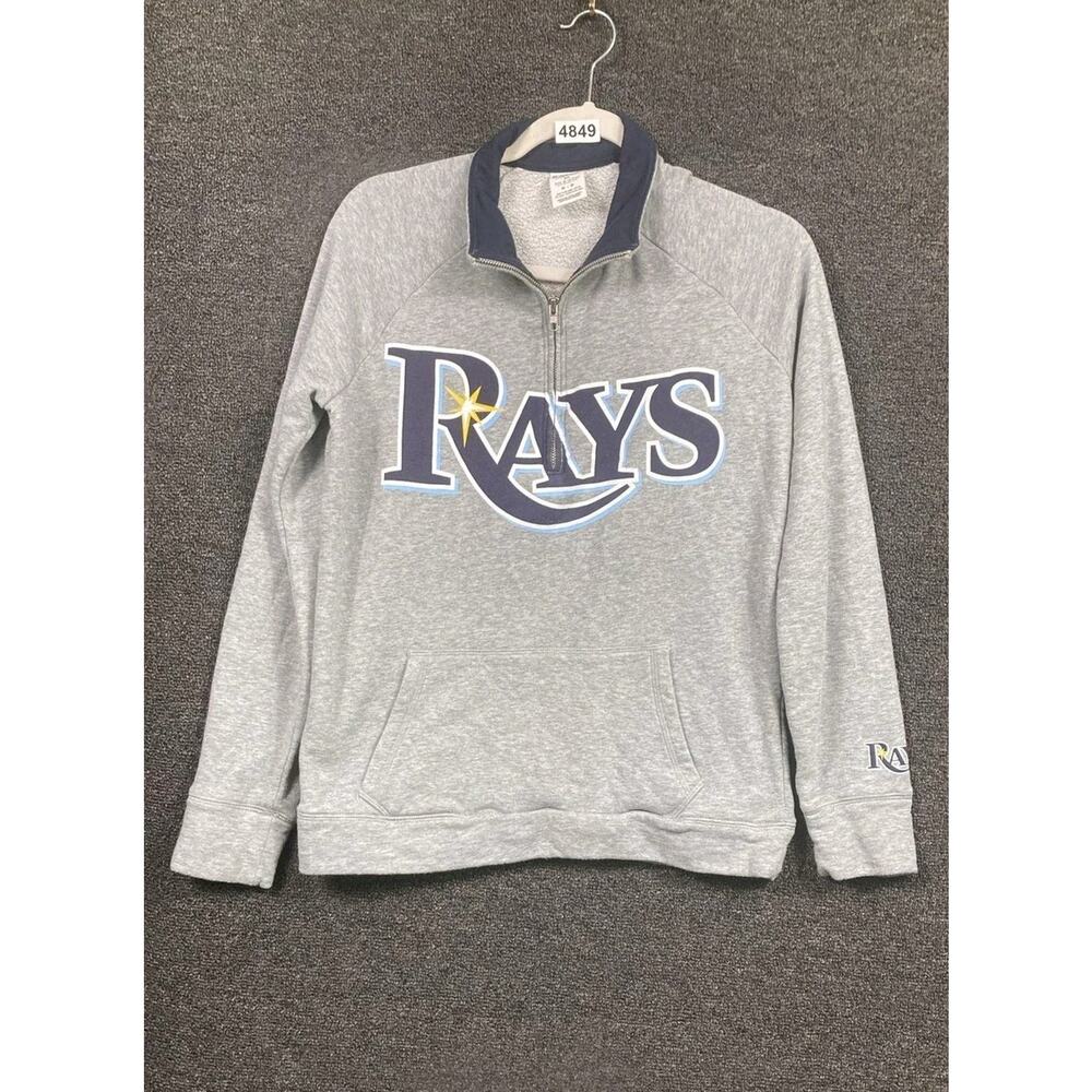 Tampa Bay Rays Sweatshirt Womens Medium Gray MLB Baseball Quarter Zip Pullover